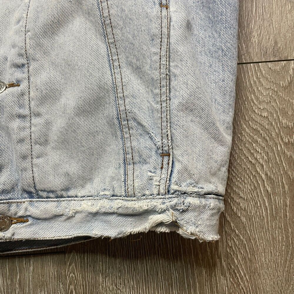 Vintage Montero’s Denim Trucker Jacket Men Large Sherpa Lined Thrashed - Picture 6 of 7